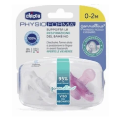 CHICCO GOMMOTTINO PHYSIOFORMA GIRL SILICONE 0-2 MESI 2 PEZZI