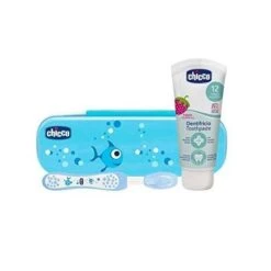 CHICCO SET IGIENE DENTALE COLOR AZZURRO CON FLUORO 12+ MESI