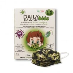 COMFORT MASK PROTECTION KIDS 7-12 Anni MASCHIO 1 Pz Lavabile + 3 Filtri Lavabili Fino A 3 Volte