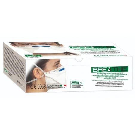 Pietrasanta Pharma Breathe Mascherina Ffp2 Non Riutilizzabile 25 Pezzi 3 Pietrasanta Pharma Breathe Mascherina Ffp2 Non Riutilizzabile 25 Pezzi