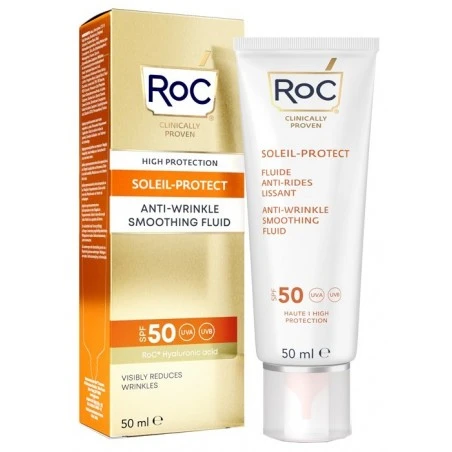 Roc Fluido Solare Viso Spf 50+ Anti-rughe Levigante 50 Ml 3 Roc Fluido Solare Viso Spf 50+ Anti-rughe Levigante 50 Ml